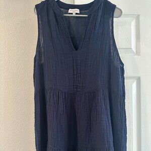 Michael Stars Daisy Gauze Dress in Navy